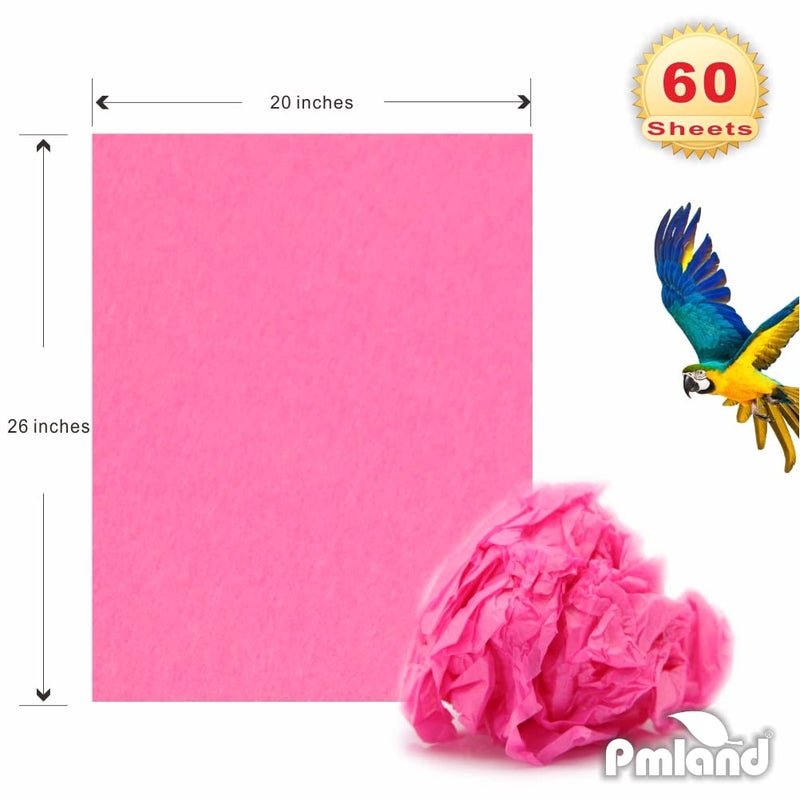 PMLAND Hot Pink Tissue Paper 26 x 20 Inches â€“ 60 Sheets Large Size Wrapping Paper Bigger Than Standard 14 x 20 for Gift Wrap Bags Boxes Crafts and Decorations - Image 4